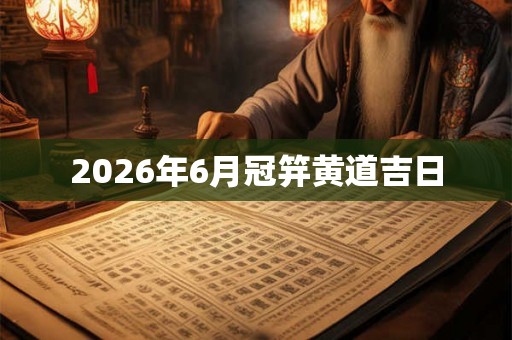 2026年6月冠笄黄道吉日