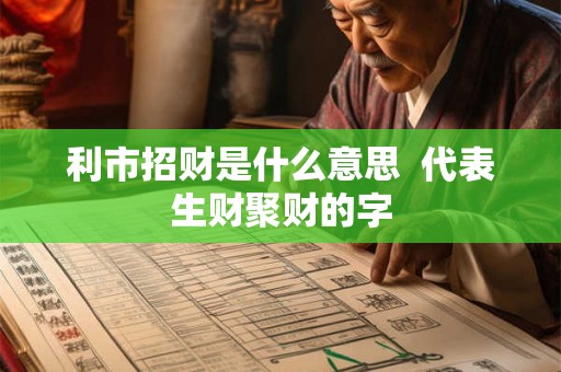 利市招财是什么意思 代表生财聚财的字 利市招财是什么意思 代表生财聚财的字