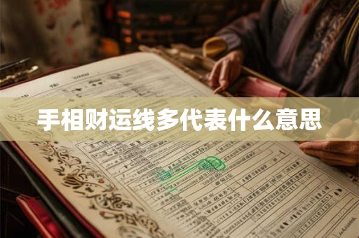 手相财运线多代表什么意思
