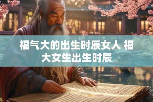 福气大的出生时辰女人 福大女生出生时辰