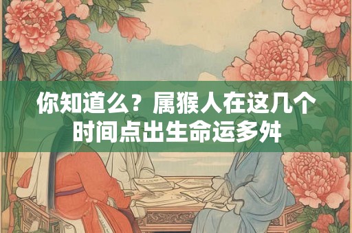 你知道么？属猴人在这几个时间点出生命运多舛