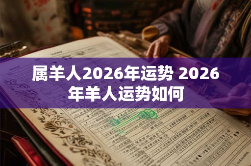 属羊人2026年运势 2026年羊人运势如何