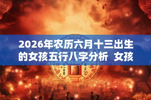 2026年农历六月十三出生的女孩五行八字分析  女孩名字分享