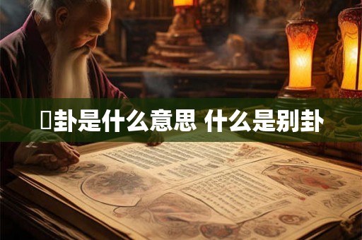 別卦是什么意思 什么是别卦