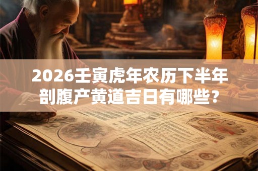 2026壬寅虎年农历下半年剖腹产黄道吉日有哪些？