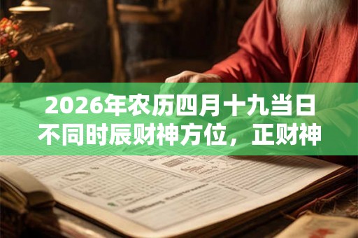 2026年农历四月十九当日不同时辰财神方位，正财神是谁？