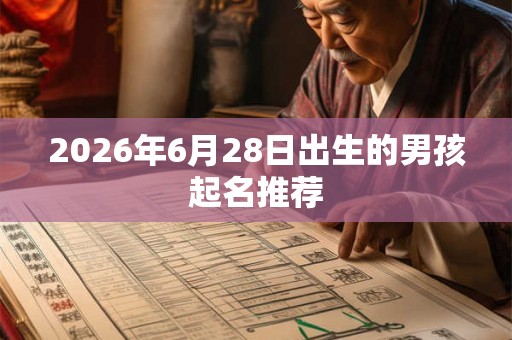 2026年6月28日出生的男孩起名推荐