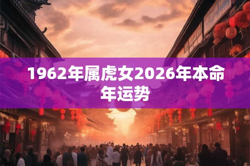 1962年属虎女2026年本命年运势