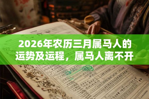 2026年农历三月属马人的运势及运程，属马人离不开的两个贵人是谁