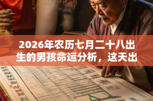 2026年农历七月二十八出生的男孩命运分析，这天出生好吗？