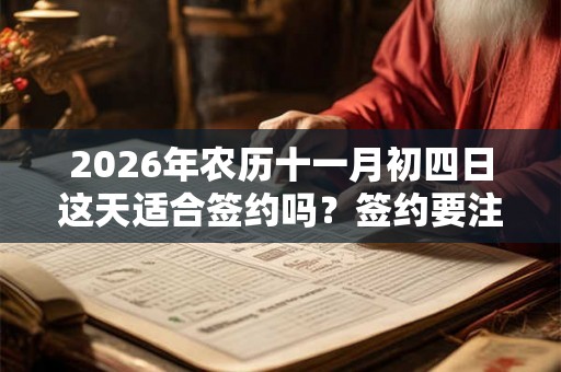 2026年农历十一月初四日这天适合签约吗?签约要注意什么? 2026年农历十一月初四日这天适合签约吗?签约要注意什么?