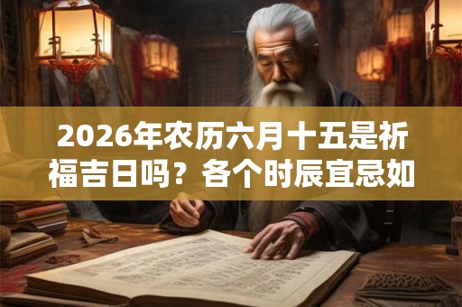 2026年农历六月十五是祈福吉日吗？各个时辰宜忌如何？