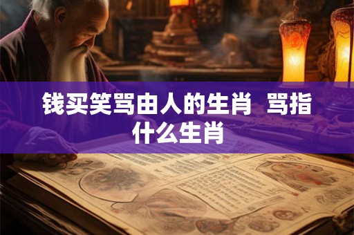 钱买笑骂由人的生肖  骂指什么生肖