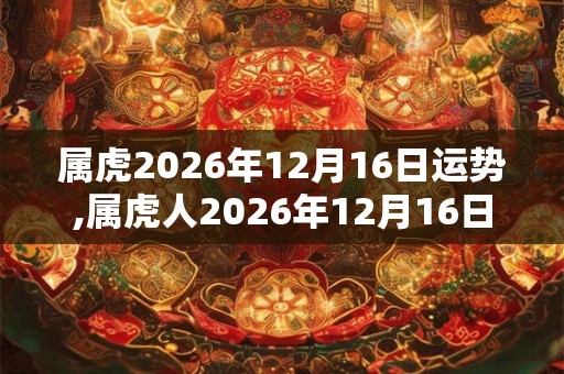 属虎2026年12月16日运势,属虎人2026年12月16日财运,生肖虎2026年12月16日运势