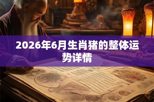 2026年6月生肖猪的整体运势详情