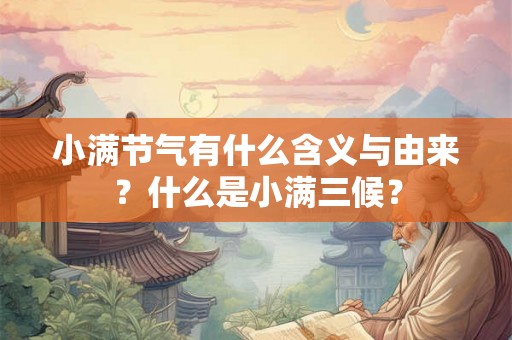 小满节气有什么含义与由来？什么是小满三候？
