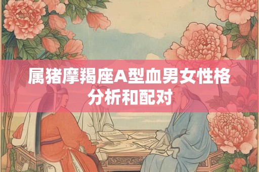 属猪摩羯座A型血男女性格分析和配对 属猪摩羯座A型血男女性格分析和配对