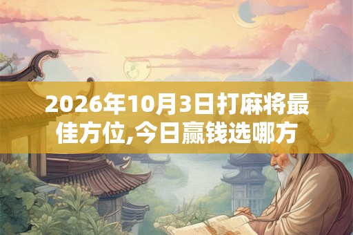 2026年10月3日打麻将最佳方位,今日赢钱选哪方