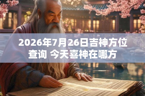 2026年7月26日吉神方位查询 今天喜神在哪方