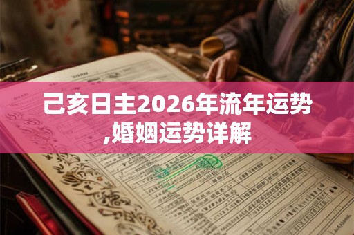 己亥日主2026年流年运势,婚姻运势详解