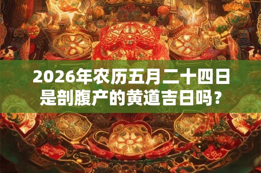 2026年农历五月二十四日是剖腹产的黄道吉日吗？