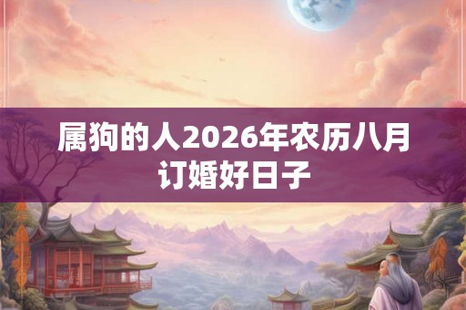属狗的人2026年农历八月订婚好日子