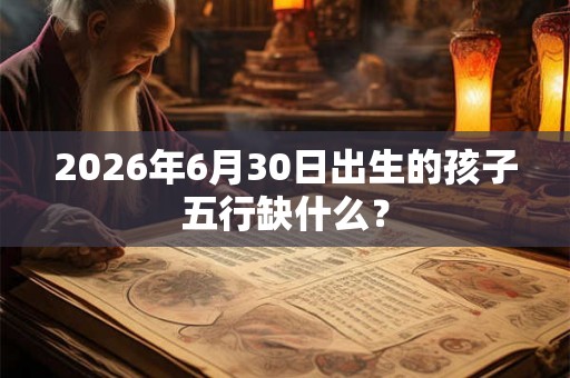 2026年6月30日出生的孩子五行缺什么？