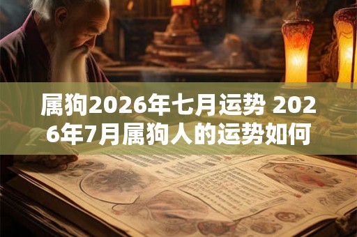 属狗2026年七月运势 2026年7月属狗人的运势如何