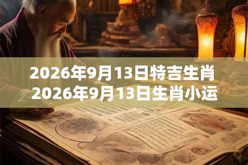2026年9月13日特吉生肖 2026年9月13日生肖小运播报
