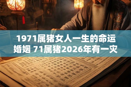 1971属猪女人一生的命运婚姻 71属猪2026年有一灾