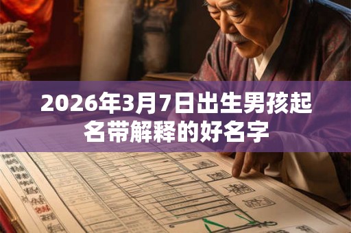 2026年3月7日出生男孩起名带解释的好名字