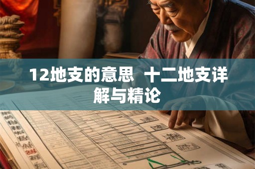12地支的意思  十二地支详解与精论