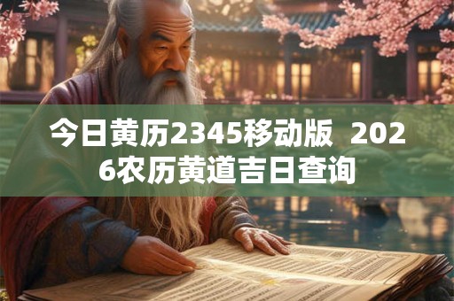 今日黄历2345移动版  2026农历黄道吉日查询