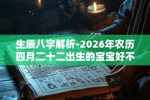 生辰八字解析-2026年农历四月二十二出生的宝宝好不好