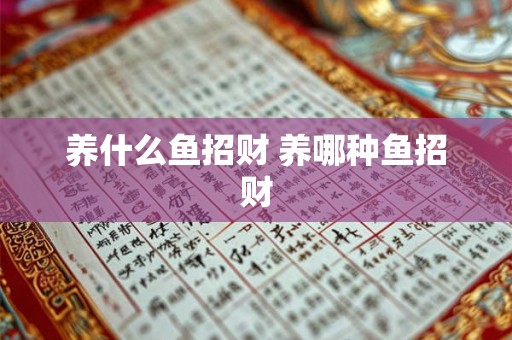 养什么鱼招财 养哪种鱼招财