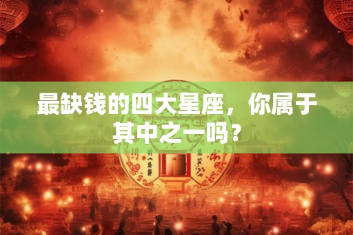 最缺钱的四大星座，你属于其中之一吗？