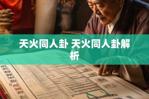 天火同人卦 天火同人卦解析 天火同人卦 天火同人卦解析