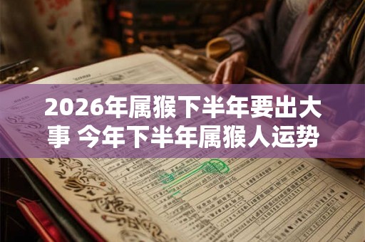 2026年属猴下半年要出大事 今年下半年属猴人运势