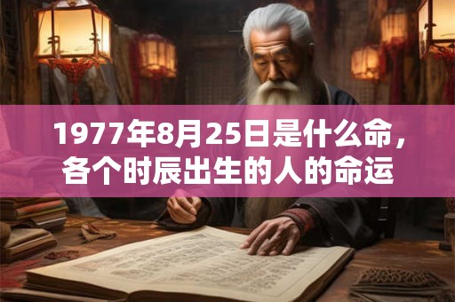 1977年8月25日是什么命，各个时辰出生的人的命运