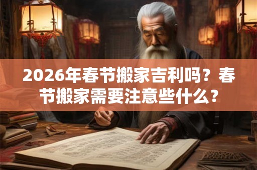 2026年春节搬家吉利吗?春节搬家需要注意些什么? 2026年春节搬家吉利吗?春节搬家需要注意些什么?