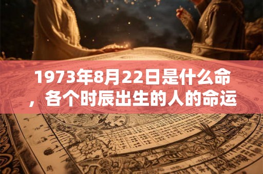 1973年8月22日是什么命，各个时辰出生的人的命运