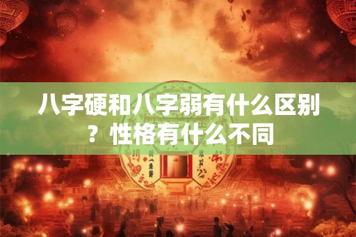八字硬和八字弱有什么区别？性格有什么不同