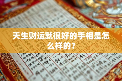天生财运就很好的手相是怎么样的？