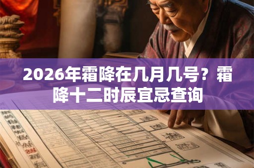 2026年霜降在几月几号？霜降十二时辰宜忌查询