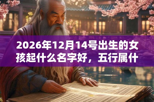 2026年12月14号出生的女孩起什么名字好，五行属什么