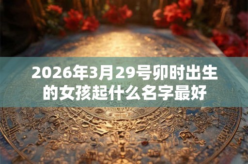 2026年3月29号卯时出生的女孩起什么名字最好
