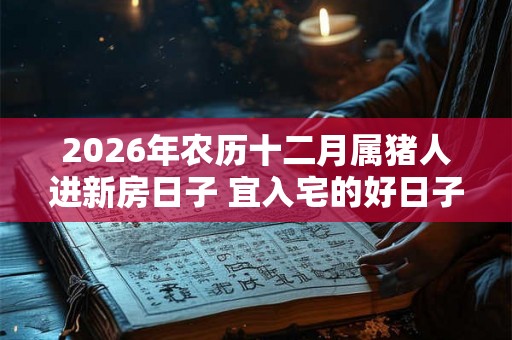 2026年农历十二月属猪人进新房日子 宜入宅的好日子