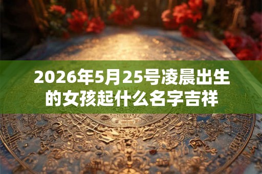 2026年5月25号凌晨出生的女孩起什么名字吉祥