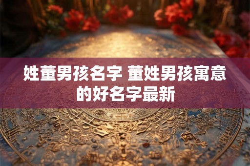 姓董男孩名字 董姓男孩寓意的好名字最新