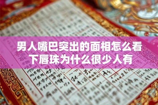 男人嘴巴突出的面相怎么看 下唇珠为什么很少人有